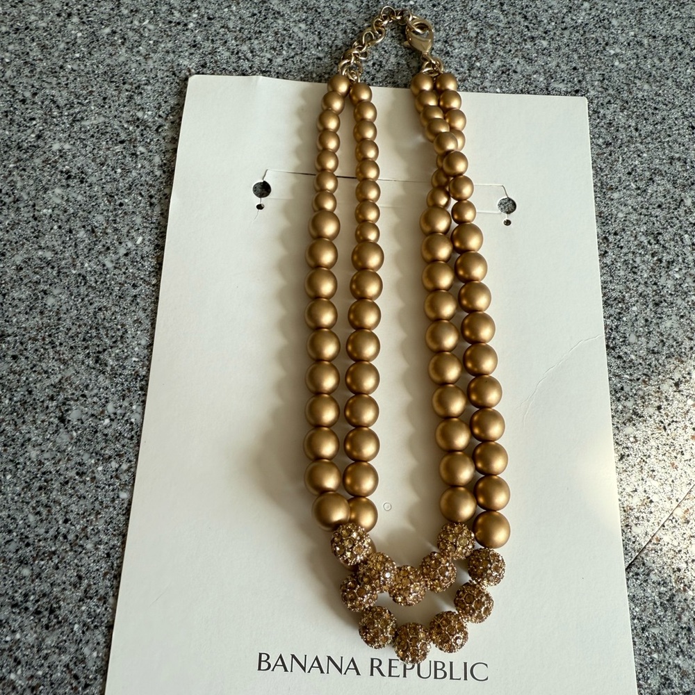 Banana Republic Gold Beaded Necklace